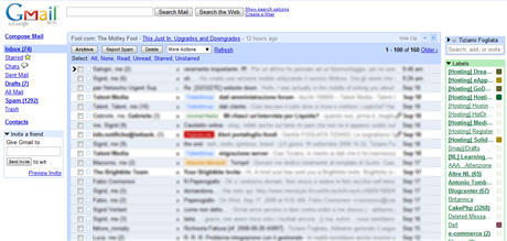 Spostare sulla destra dell'interfaccia di Gmail la chat e le etichette
