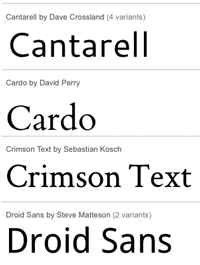Web font di Google