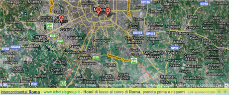 Link sponsorizzato sotto la mappa di Roma