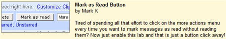 Mark as Read Button dai Labs di Gmail