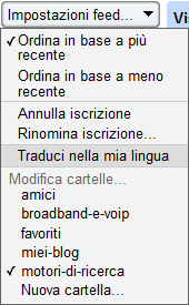 Traduzione di feed in Google Reader