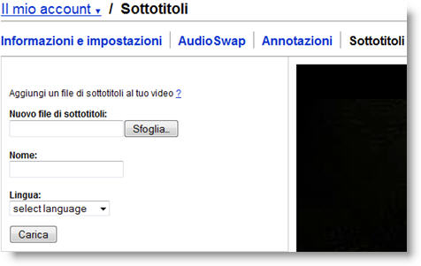 sottotitoli su YouTube