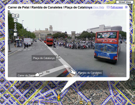 Barcellona vista su Google Street View