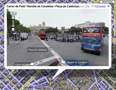 Barcellona vista su Google Street View