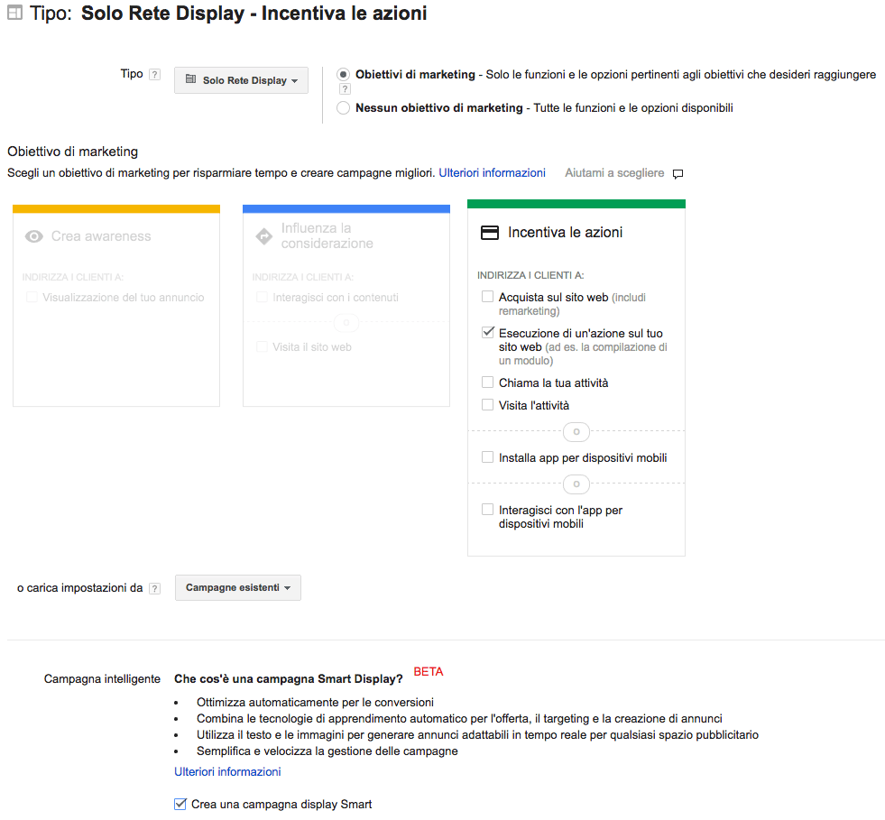 Campagna display Smart su Google AdWords