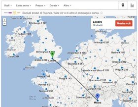 Ricerca voli con Google Flight