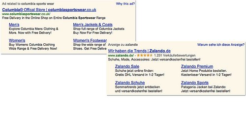 Site links google Adwords