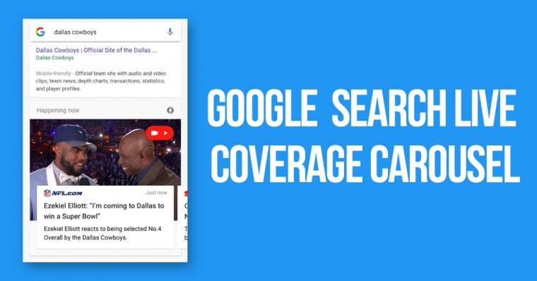 Search live coverage carousel